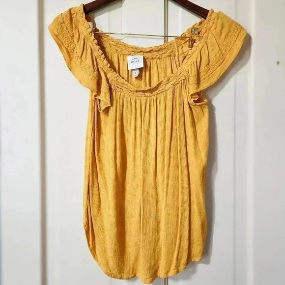 Knox Rose Yellow Flutter Sleeve Blouse | Size Small - Picture 1 of 4